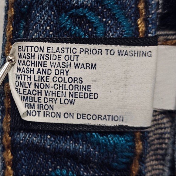 Gap Flare Jeans Y2K  Hearts 2T Girls Kids Embroidered Cross Stitch Blue Denim - Picture 8 of 14